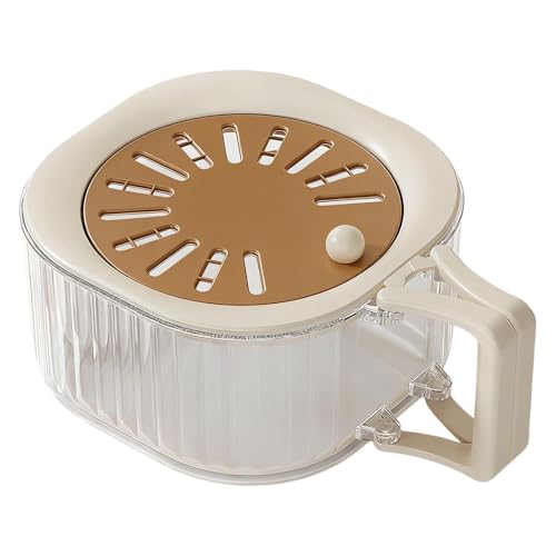 FccsiKoa Cesta para Escurrir Frutas, Cuenco para Verduras, Cesta Plegable con Tapa Ventilada para Conservar La, Ideal para El Hogar Y Viajes, Color Café, Individual