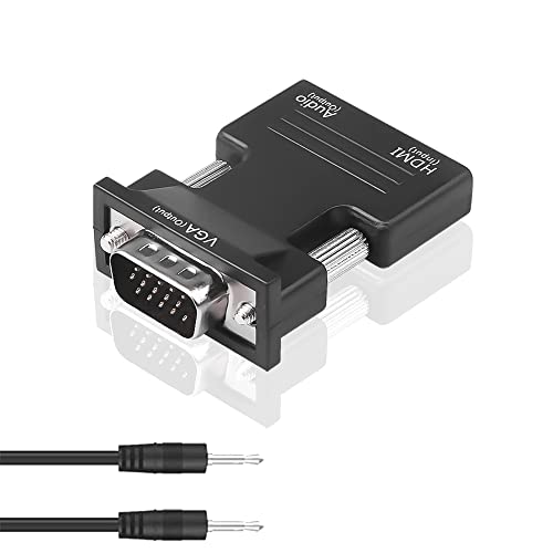 Monitores Pc APKLVSR Adaptador HDMI a VGA con Audio, Salida de Fuente HDMI de PC a TV/Monitor con Interfaz VGA, Adaptador de vídeo para...
