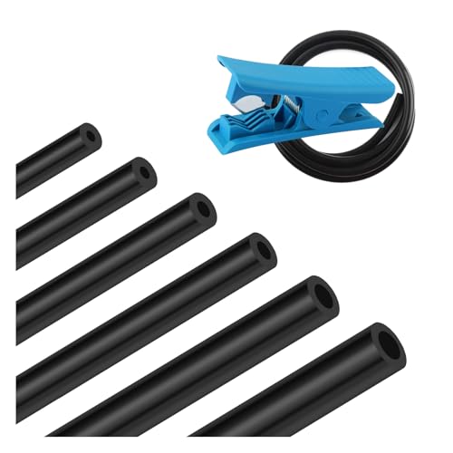 6PCS 4.9Ft Vacuum Hose Automotive with 1PC Tube Cutter,ID 1/8”,5/32”,3/16”,1/4”,5/16”,3/8” Vacuum Line Kit Fit Multi-Tube,Withstand Up to 392°F Vacuum Lines Automotive for Water/Air