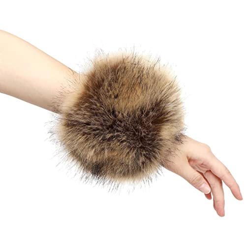 LA CARRIE Women's Faux Fur Hat,Collar,Scarf,Wrist Cuffs 3 PCS Set for Cold Winter4
