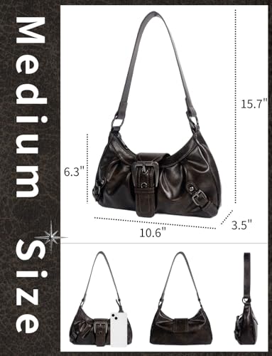 Image of Studded Purses Y2k Shoulder Bag Vintage Leather Punk Handbag Grunge