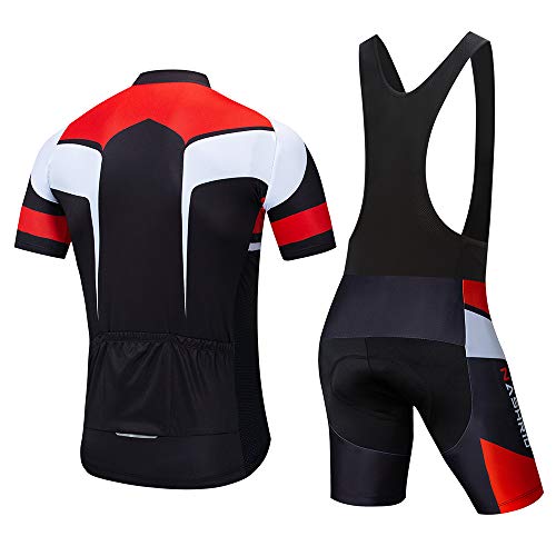 NASHRIO Men's Cycling Jersey Set Bicycle Short Sleeve Set Quick-Dry Breathable Shirt+3D Cushion Shorts Padded Pants/Bib Short - Thumbnail 7