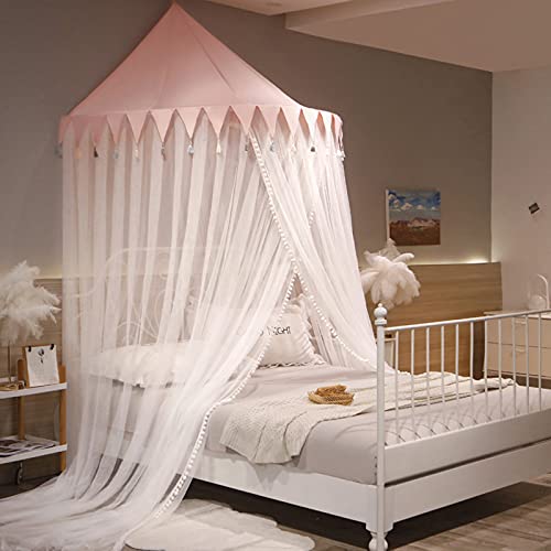Moustiquaire de lit rose modulable du berceau au lit king size de 2m