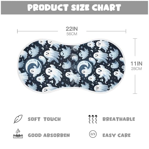 Muslin Burp Cloth for Baby 2PCS Halloween Ghost White Night Super Absorbent Burping Cloths, Bibs for Newborn Boys Girls4