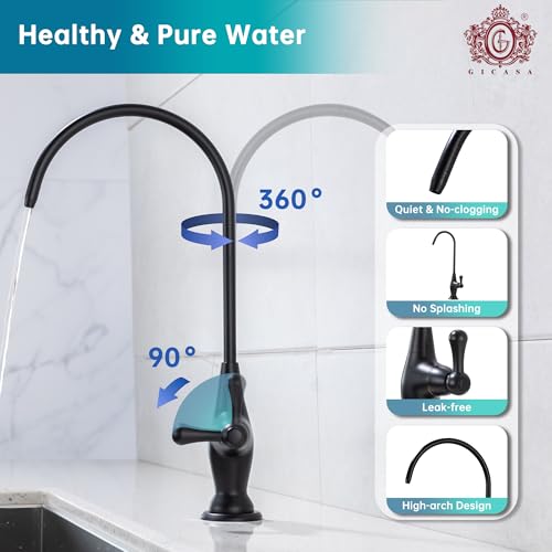Image of Sink Drinking Water Faucet, Sink Water Filter System, Suitable for Most Reverse Osmosis or Water Filtration Systems, Stainless Steel Reverse Osmosis Faucet for Kitchen Bar, Black