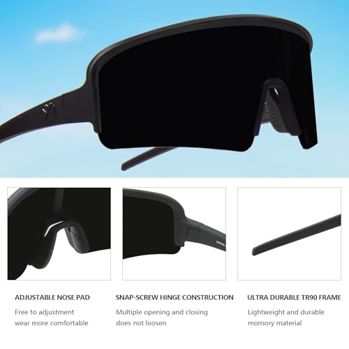 Image of MAXJULI Polarized Sunglasses for Men Women, Windproof Outdoor Sports Cycling Running UV400 Protection Sun Glasses 8121