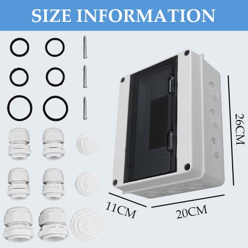 Miniatura 2 de Caja de protección de distribución de ABS IP65, caja de distribución de disyuntor impermeable de 12 vías, caja de conexiones de distribución de riel