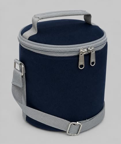 Image of Black Insulated Lunch /Tiffin Cover Bag, Polyester, Water Resistant, Classic Style, for Office, School and Travelling, 1 Litre (Without Containers, Size-6.5 X 6 X 6)