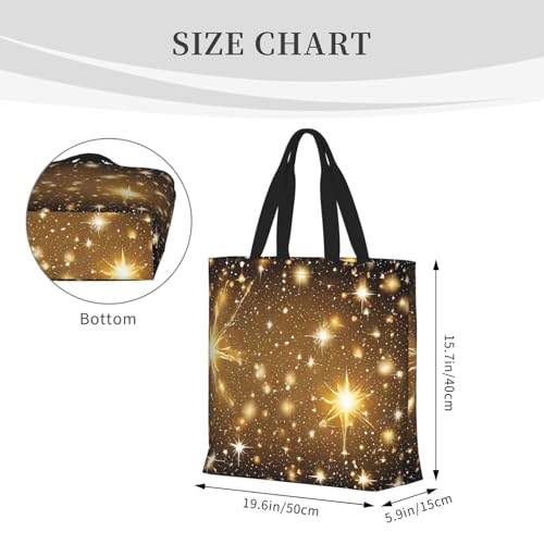 (Gold Bling) Large Reusable Tote Bag For Women Foldable Washable Shoulder Bag For Shopping Beach Travel Gym Work Stylish Gift Bag4