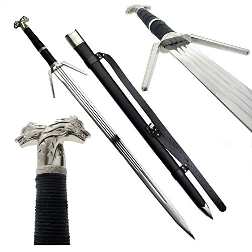 49" Fantasy Monster Slayer Steel Blade Sword Medieval Two Hand Sword Replica. for Collcetion, LARP, Cosplay, Gifts