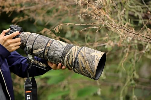 Image of ROLANPRO Camoflage Lens Cover for Sony FE 200-600mm F5.6-6.3 G OSS Coat Lens Protective Sleeve Case-#49 Reed C Waterproof