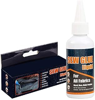 Plextone Sew Glue Liquid for Fabric-Stich Adhesive Waterproof Clear Permanent (60ml)