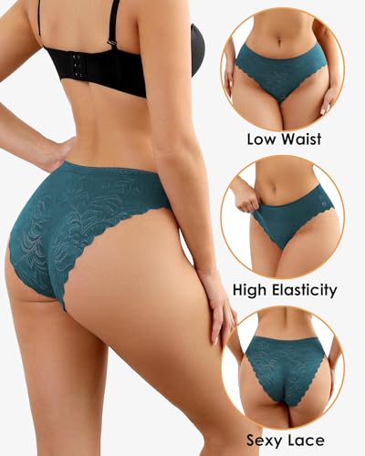 LEVAO Women's Lace Bikini Panties - High-Cut Cheeky Seamless Underwear, Breathable Comfort for Everyday Wear, Low Rise & No Show S-XXL — view 3