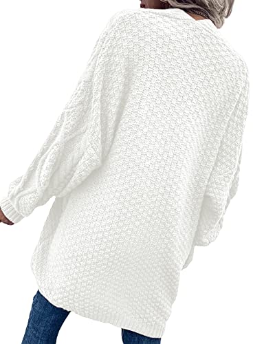 Image of Dyexces Womens Oversized Cable Knit Long Sleeve Lantern Cardigan Sweaters