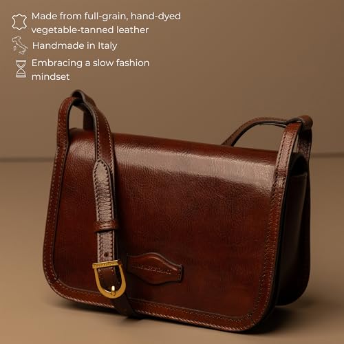 Image of Time Resistance Leather Crossbody Bag - Messenger Bag with Magnetic Closure - Leather Handbag Purse for Women