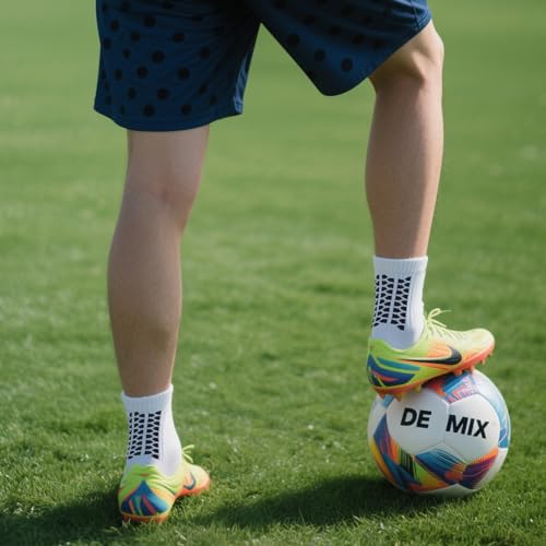 8 Pairs Men's Grip Soccer Socks Non-Slip Football Basketball Socks with Anti Slip Grip Pads4