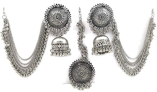 Image of Total Fashion Oxidised Tikka Earrings For Girls And Women