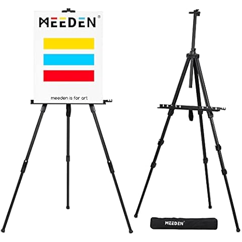 MEEDEN Caballete de Aluminio con Trípode de Metal Cover