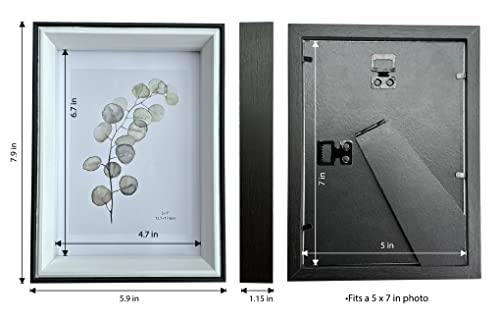 Triple T - 5X7 Inch Picture Frame Made Of Wood For Table Top Display And Wall Mounting Photo Frame, Both Vertical And Horizontal Display - Black #TOP1