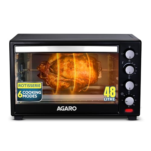 Image of AGARO Marvel 48 Liters Oven Toaster Griller, Motorised Rotisserie and Convection Cake Baking OTG with 3 Heating Mode, (Black)