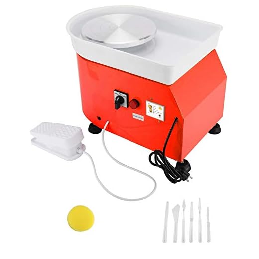 YaeKoo 25CM 350W Electric Pottery Wheel Machine Ceramic Work with Foot Pedal DIY Clay Pottery Wheel Art Craft Sculpting for Adults Beginners