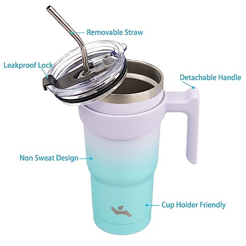 Image of Konokyo 20 oz Tumbler with Handle and Straw, Insulated Travel Mug