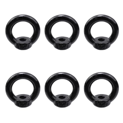 Image of Lifting Eye Nut Stainless Steel 304,6PCS 5 /16 inch UNC(M8) Heavy Duty Marine Grade, Hardware Ring Shaped Eye Bolt-Black