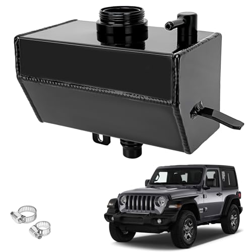 68364312AC Front Engine Aluminium Alloy Coolant Reservoir Expansion Tank Compatible for Jeep Wrangler JL(2018+) Gladiator JT(2020+) 2.0&3.6L Engines,Metal Coolant Reservoir Replaces Plastic