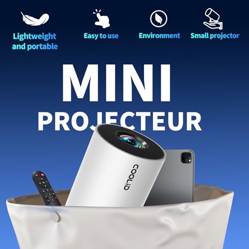 Image of [Built-in Apps & 2026 Upgraded] Mini Projector Support 4K 1080P Auto Keystone 180 Rotatable with WiFi 6 and Bluetooth 5.4, Projector Portable Compatibile with HDMI /TV Stick /Memory Stick /Laptop-White