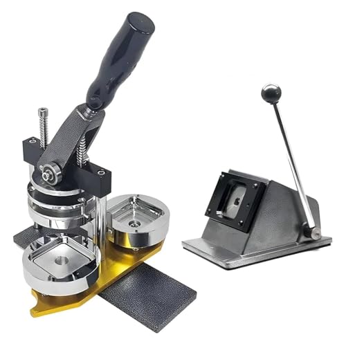 Button Maker Machine - Square Fridge Magnet Maker with 100 Sets of Consumables & Paper Cutter - DIY Photo Magnet Maker for Custom Badges and Fridge Magnets