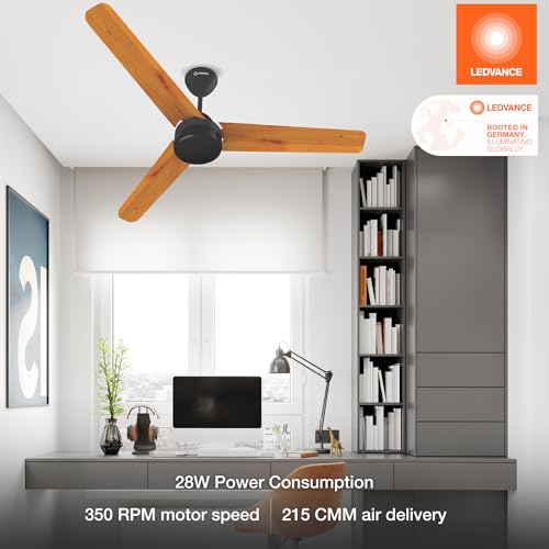 Image of LEDVANCE Aero Master Supreme Bldc Fans Ceiling 1200mm with Remote | Ceiling Fan for Living Room | 5 Star Ceiling Fan | 50% Energy Saving | Operates Silently | Smart Timer Mode | 3 Yr Warranty-Teakwood