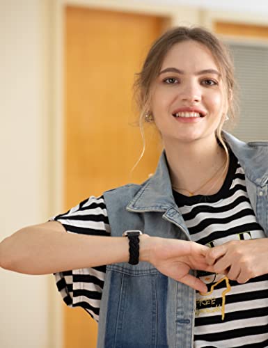 Image of Minyee Compatible with Apple Watch Band Braided 41mm 40mm 38mm 42mm 44mm 45mm 46mm 49mm Women,Solo Loop Stretchy Slim Elastic Woven Cute Bracelet Strap for iWatch Series 10 9 Ultra SE 8 7 6 5 4 3 2 1