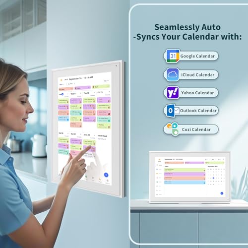 Canupdog 15.6 Inch Digital Calendar, Electronic Planner & Chore Chart with 1920x1080P IPS Touchscreen, Task Rewards System, Interactive Display for Family Schedules, Christmas Gifts for Women Mom - Image 5