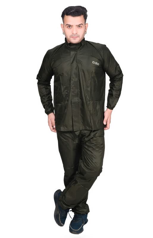 dressify Waterproof Raincoat for Men for Biker/Out door traveling Raincoat | Rainwear | Rainsuit | Barsaati | Waterproof Overcoat Size XL Green Color-picture-23