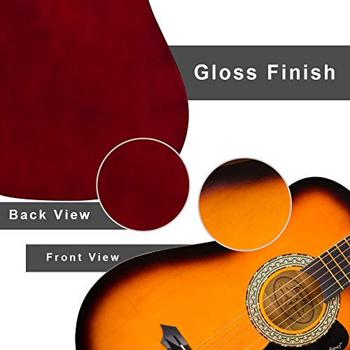 Image of JUAREZ 96.52 cm (38 Inch) Acoustic Guitar with Dual Action Truss Rod, JRZ38C-CTR-3TS Bag, Picks, Allen Key, Extra String Set, 3TS Sunburst