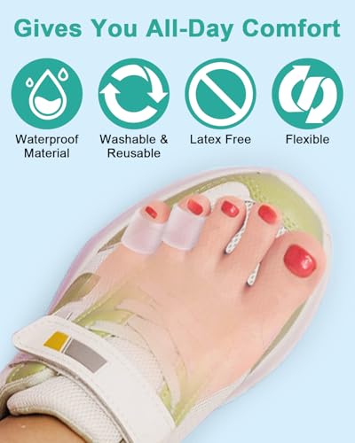 Image of 24Pc Silicone Pinky Toe Protectors Sleeves Gel Little Small Toe Protector Cushions Covers Corn Pads for Women Men Blisters, Hammertoes, Calluses, Toenails Loss and Friction Pain Relief