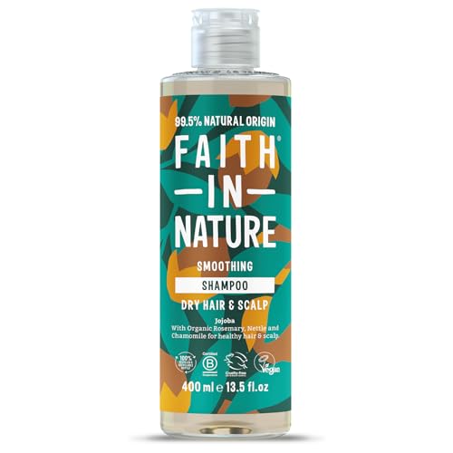 Faith In Nature Natural Jojoba Shampoo Smoothing for Dry Hair & Scalp Vegan & Cruelty Free No SLS Silicones or Parabens 400ml