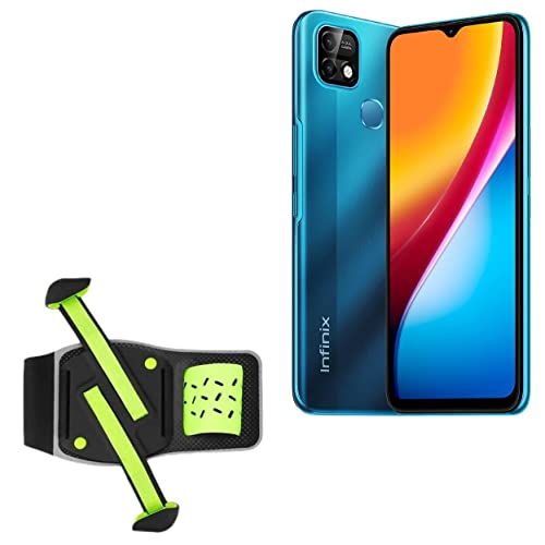 BoxWave Holster Compatible with Infinix Smart 5 Pro - FlexSport Armband, Adjustable Armband for Workout and Running - Stark Green