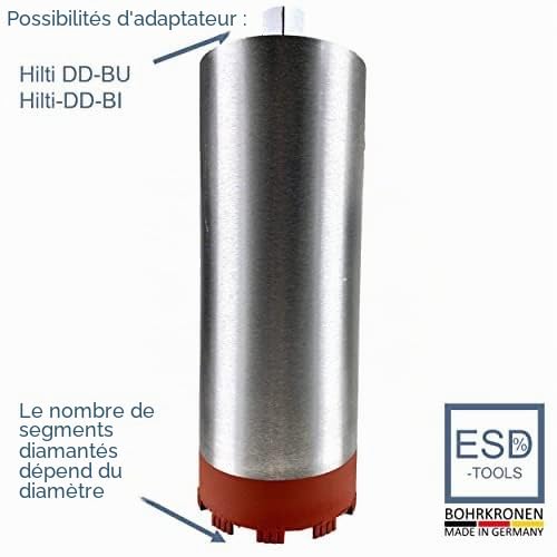 Couronne de forage diamantée avec segment turbo, foret à carotter avec emmanchement 1 1/4" et longueur utile 400 mm | Ø 162 mm