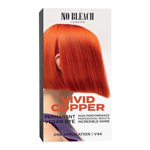 No Bleach London Permanent Hair Dye, Long-Lasting and Multi-dimensional At-Home Hair Colour, Fortified with Vegan Sea Silk and Cocamide for Incredible Shine, Colour: Vivid Copper (Complete Kit)