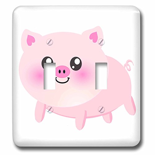 Double interrupteur cochon rose décoration murale originale maison - 3