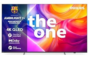 Philips Ambilight The One 75PUS9000 4K QLED Smart TV, 75" Screen with P5 Perfect Picture Engine Ultra HD, Titan OS, Dolby Vision and Dolby Atmos