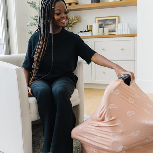 Image of Copper Pearl Nursing Cover for Breastfeeding - Multi-Use Baby Car Seat Cover, Stroller Cover & Breast Feeding Cover Up for Women, Stretchy Breathable High Quality Cover for Boy or Girl, Cooper