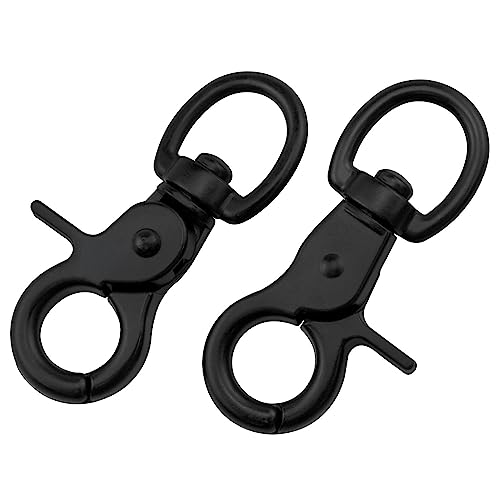 Lovelysp Liga de zinco 60 mm chaveiro preto fechadura porta gaiola gancho clipe de cinto para correi