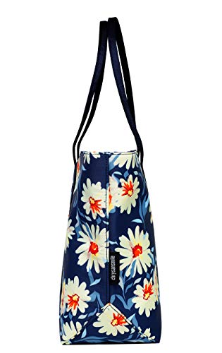 Floral Tote Bag Shoulder Bags For Women Waterproof Tote Handbags For Teens Beach School - Blue Flower One Size #TOP2