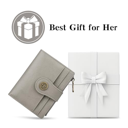 Image of Slim Leather Wallet Women,Small Compact Card Holder Wallet
