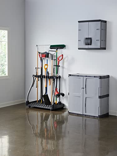 Rubbermaid Garage Tool Tower Rack, Organizes up to 40 Long-Handled Tools, Easy to Assemble - Black (2140834)
