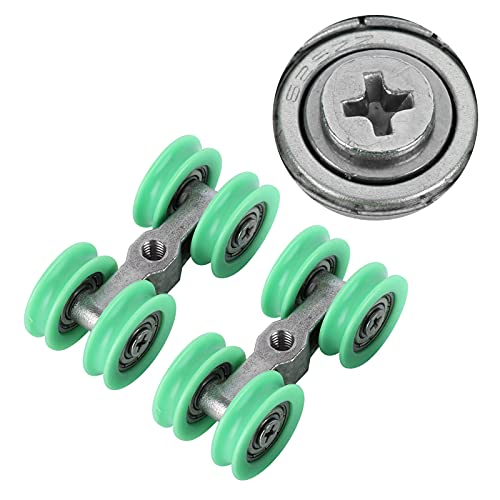 Fafeicy ruedas pequeñas en U de acero inoxidable para repuesto de puertas de ducha y herrajes de puertas plegables miniatura 6