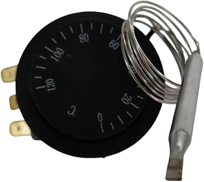 Baceyong Radiator Fan Thermostat Controller TS-120SR for 12V Electric Fans | Adjustable Radiator Fan Thermostat Controller Capillary Temperature Switch with Probe Cooling Fan Control Switch 0-120 C 1pc