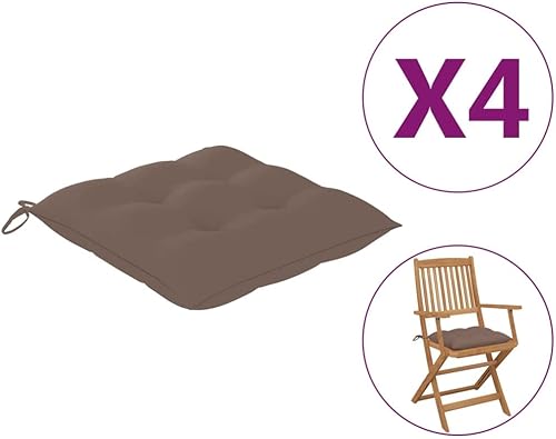 Miniatura 2 de Porch Swing Cushions Seat Cushion Tatami Sun Lounger Chair Cushions 4 pcs Taupe 19.7"x19.7"x2.8" Fabric Cushion Patio Chair Pads for Patio Furniture